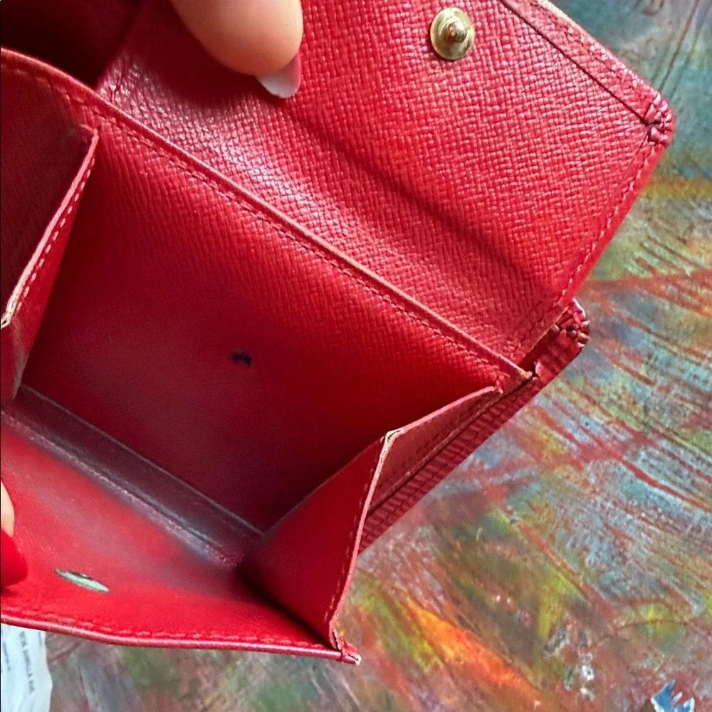 Louis Vuitton Scarlet Epi Leather Wallet Red LV Bi Fold Unisex Vintage